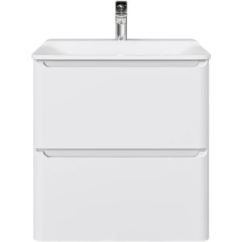 Тумба с раковиной Raval Welto 60 Wel.01.60.2/P/W/RL+Solo 60 Solo.08.60/W/RL подвесная Белая