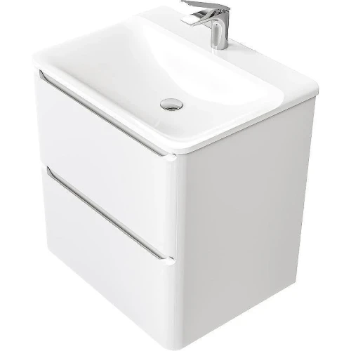 Тумба с раковиной Raval Welto 60 Wel.01.60.2/P/W/RL+Solo 60 Solo.08.60/W/RL подвесная Белая
