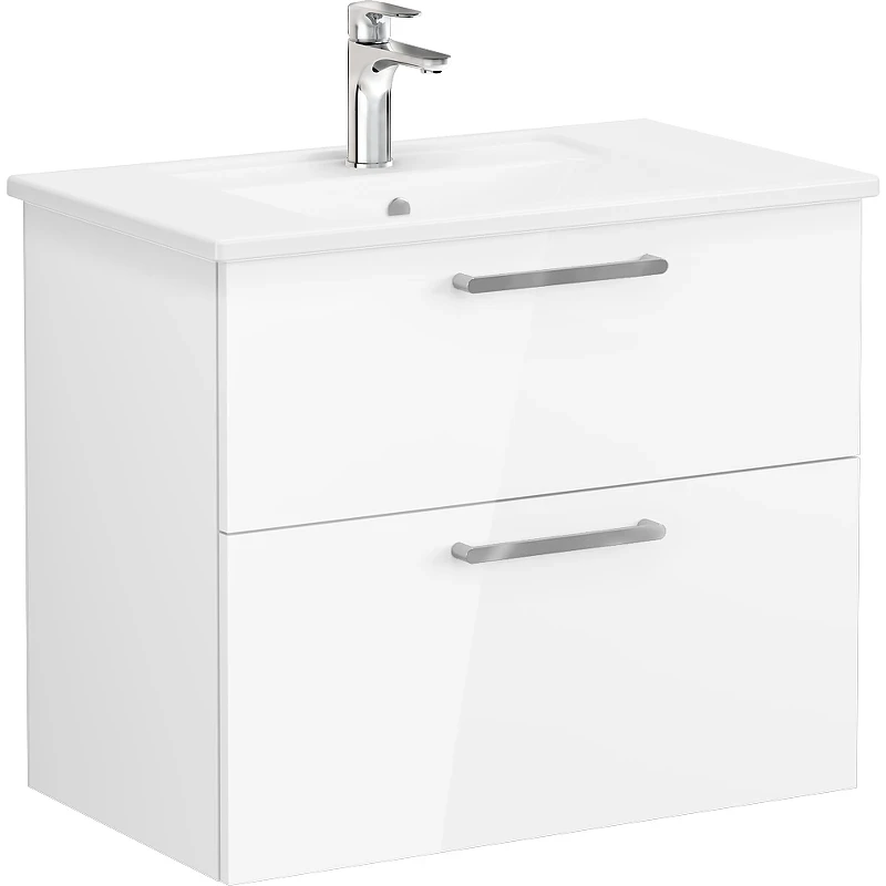 Тумба с раковиной Vitra Root 80 66306 подвесная Белая глянцевая МДФ / ЛДСП