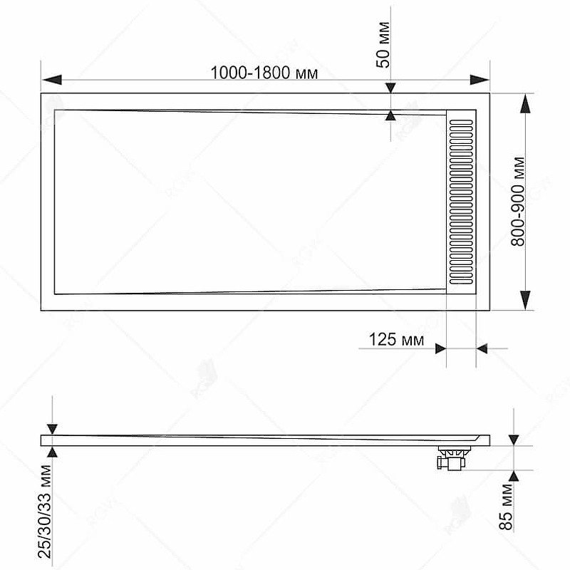 Душевой поддон из искусственного камня RGW Stone Tray STM-109W 100x90 14202910-01 Белый