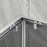 Душевой уголок Maybah Glass MGY-1329-5 900x900x1950 раздвижной профиль Хром матовый стекло графитовое матовое