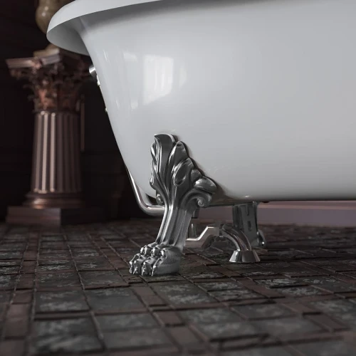 Ванна из искусственного камня Migliore Milady 185x82 26241 ножки Leone Lux Хром