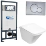 Комплект унитаза с инсталляцией WeltWasser MARBERG 507 + ROTBACH 004 GL-WT + MAR 507 RD 10000006986 цвет Белый глянцевый с сиденьем Микролифт и клавишей смыва цвет Хром