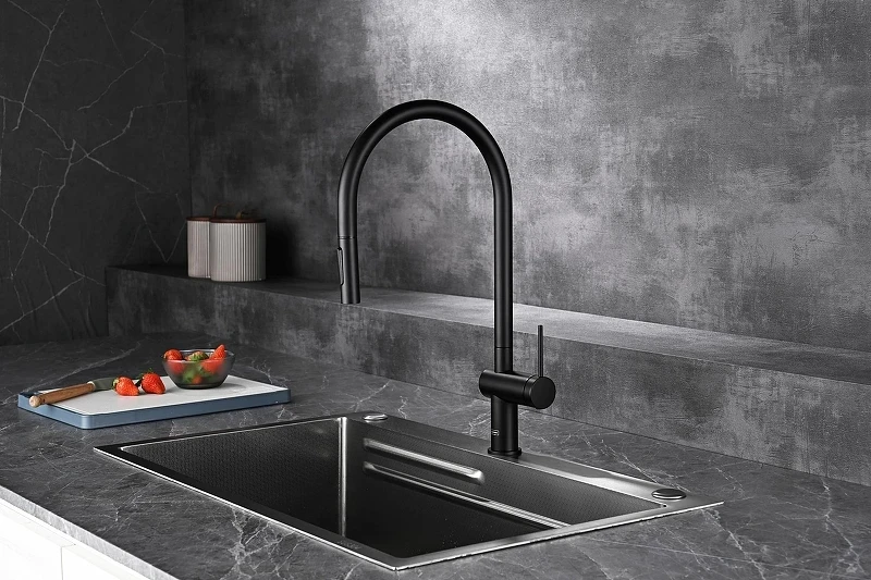 Смеситель для кухни AQUAme Cucina AQM9901MB цвет Черный матовый