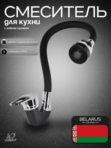 Смеситель для кухни Wisent WP53028F цвет Черный матовый