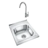 Кухонная мойка Emar Steel 50 T5060L цвет Глянец со смесителем Frap F40899 Нержавеющая сталь