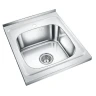 Кухонная мойка Emar Steel 50 T5060L цвет Глянец со смесителем Frap F40899 Нержавеющая сталь