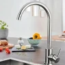 Кухонная мойка Emar Steel 50 T5060L цвет Глянец со смесителем Frap F40899 Нержавеющая сталь
