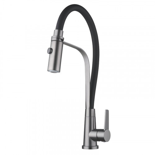 Смеситель для кухни Shevanik S943T-3 цвет Оружейная сталь Черный