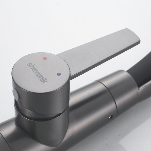 Смеситель для кухни Shevanik S943T-3 цвет Оружейная сталь Черный