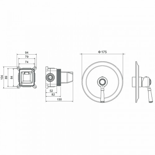 Смеситель для душа Aquatek Классик AQ1566CR Хром латунь встраиваемый