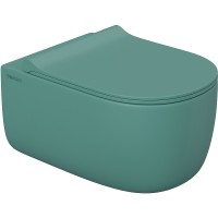 Унитаз Berges Ego XL 082141 подвесной Темно-зеленый матовый с сиденьем Микролифт фарфор подвесной