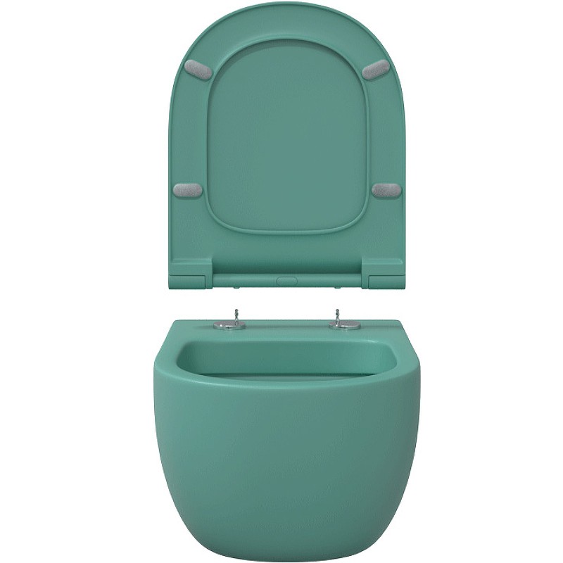 Унитаз Berges Ego XL 082141 подвесной Темно-зеленый матовый с сиденьем Микролифт фарфор подвесной