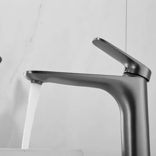 Смеситель для раковины Shevanik S8511T цвет Оружейная сталь