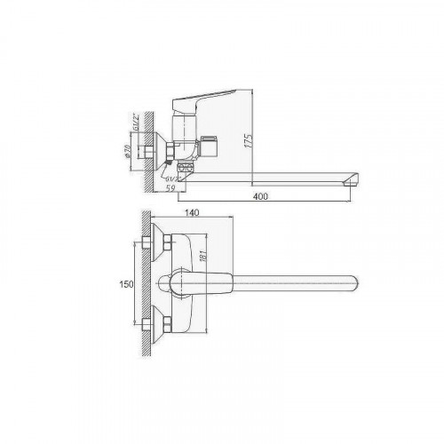 Смеситель для ванны D-Lin D147460 универсальный цвет Хром