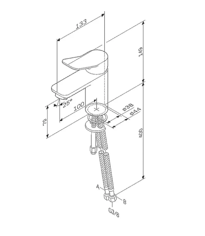 Смеситель для раковины AM.PM X-Joy F85A02133 Белый латунь