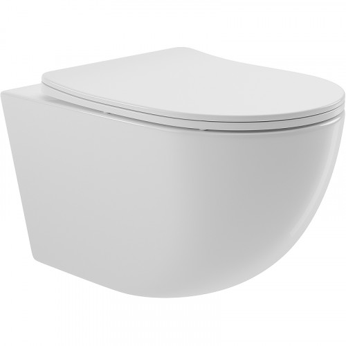 Унитаз Aqueduto Ovo OVO0110 подвесной Белый глянцевый с сиденьем Микролифт фаянс подвесной