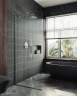 Душевая перегородка Maybah Glass MGD-701-5у 690x1950 в узком профиле Хром матовый стекло прозрачное
