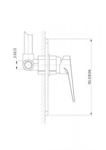 Смеситель для душа Wonzon & Woghand Athens WW-084700-CR цвет Хром