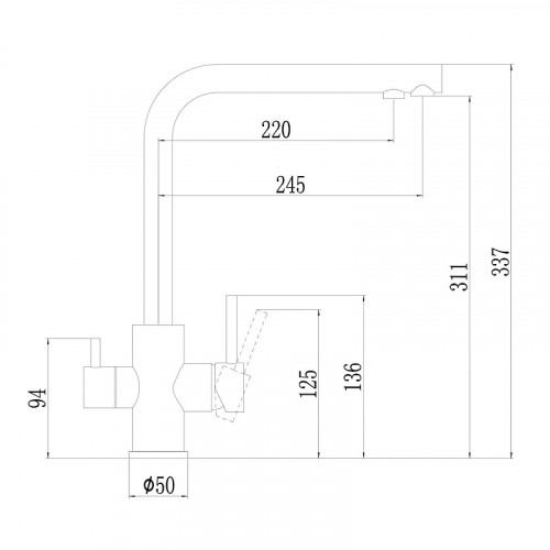 Смеситель для кухни Fmark FS0962H цвет Черный