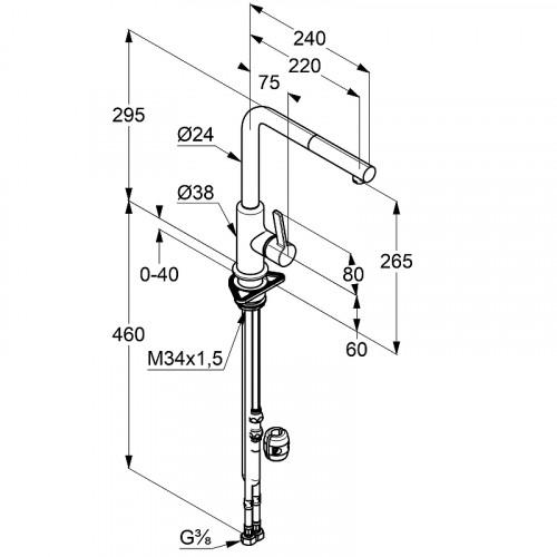 Смеситель для кухни Kludi L-Ine 408519375 Белый Хром латунь