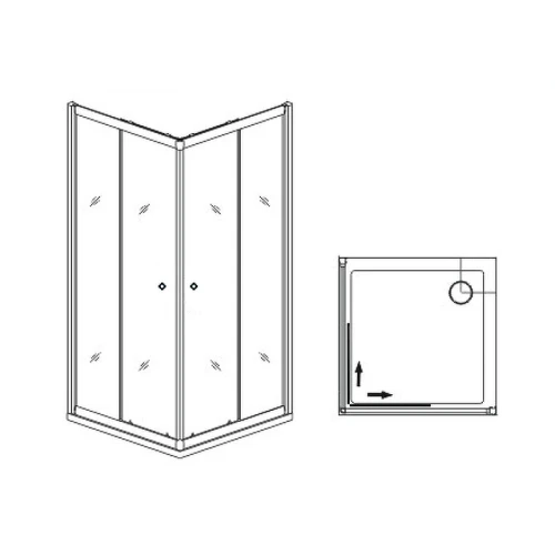 Душевой уголок RGW Dolphin TN-205-J 80x80 28912588-101 профиль Хром стекло рифленое