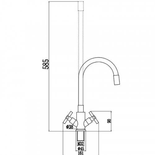 Смеситель для кухни Fmark FS8442H-04 цвет Черный Серый