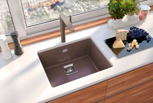 Кухонная мойка Alveus Granital+ Quadrix 50 Steel G04M 560x460x200 1108037 Серая искусственный камень (литьевой мрамор) встраиваемая сверху, встраиваемая снизу