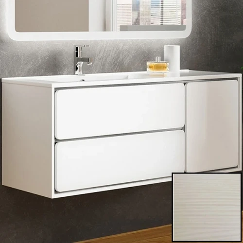 Тумба с раковиной SanVit Бруно-2 120 L kbruno2120 с фактурой под дерево подвесная Лиственница МДФ / ЛДСП