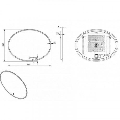 Зеркало Esbano 78 ESMI2073RDO с подсветкой с сенсорным выключателем и подогревом стекло