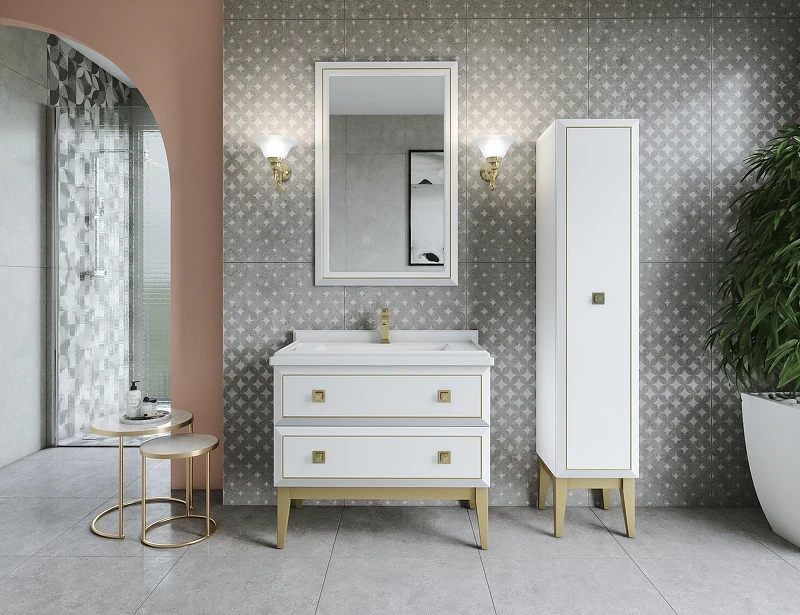 Зеркало Caprigo Metropol 70 13730-021.GLD.00.05 Белое матовое МДФ / ЛДСП, стекло