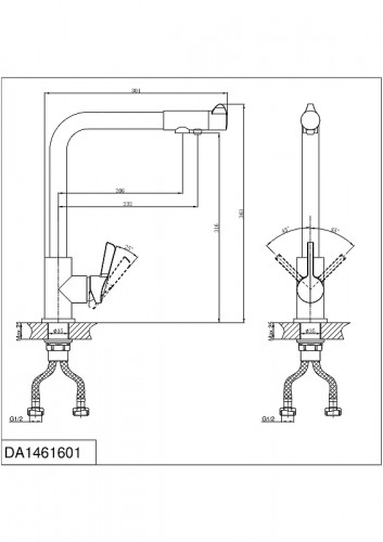 Смеситель для кухни D&K Rhein Schiller DA1461601 Хром