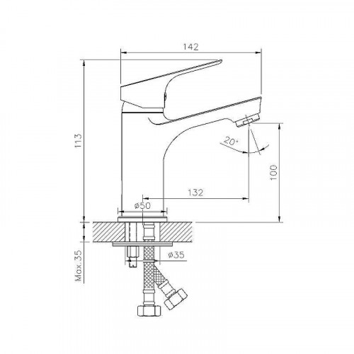 Смеситель для раковины Rossinka RS29-13 Хром