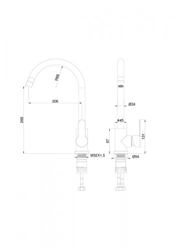 Смеситель для кухни Wonzon &amp; Woghand WW-AE4554-MW цвет Белый матовый