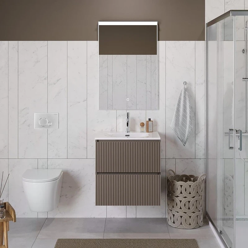 Тумба под раковину BelBagno Uno 60 UNO-600-2C-SO-СO подвесная цвет Бежевый матовый