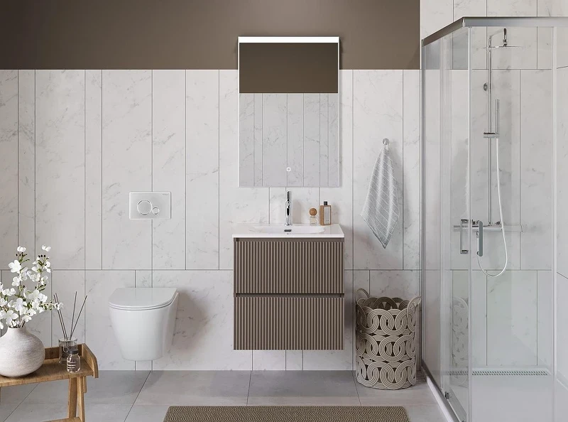 Тумба под раковину BelBagno Uno 60 UNO-600-2C-SO-СO подвесная цвет Бежевый матовый