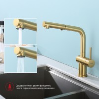 Смеситель для кухни Raglo R86.49.03 Золото матовое латунь