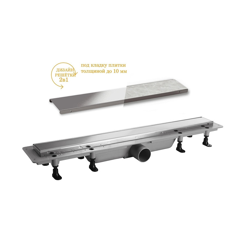 Душевой лоток PlastBrno Design 4 85 SZH4850 с решеткой цвет Хром / под плитку