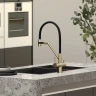 Смеситель для кухни Sancos Dora SC4003BG Золото брашированное Черный латунь