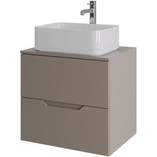 Тумба с раковиной Orange Line 60 Li-60TuLMDF+B02-460W подвесная Латте матовый МДФ / ЛДСП