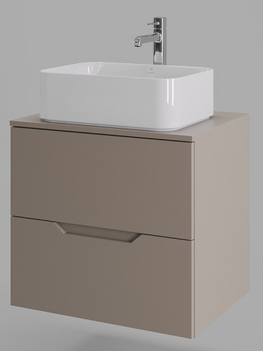 Тумба с раковиной Orange Line 60 Li-60TuLMDF+B02-460W подвесная Латте матовый МДФ / ЛДСП