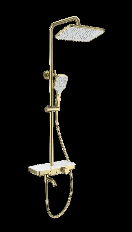 Душевая система Wonzon & Woghand WW-B3099-A-BG с термостатом цвет Брашированное золото