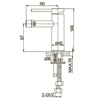 Смеситель для биде Caprigo Don 53-030-NER Черный матовый латунь