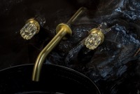 Смеситель для раковины Boheme Elegante 152-2-MG-EL Золото матовое латунь встраиваемый
