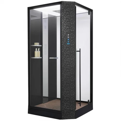 Душевая кабина Orans SR-89101RS Black LH 100x100 R 89101RBLH с паром и гидромассажем