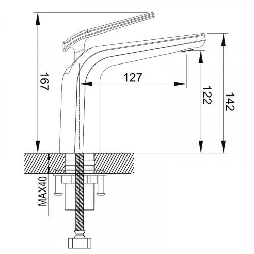 Смеситель для раковины Rose R39C R3901C Белый матовый латунь