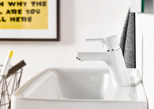 Смеситель для раковины Kludi Pure Easy 370289165 Белый латунь