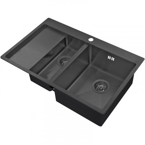 Кухонная мойка ZorG PVD Grafit PVD 5178-2-R GRAFIT Графит нержавеющая сталь встраиваемый