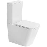 Унитаз компакт Abber Rechteck AC1210TMW Белый матовый с бачком и сиденьем Микролифт фаянс напольный
