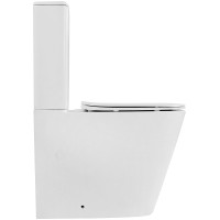 Унитаз компакт Abber Rechteck AC1210TMW Белый матовый с бачком и сиденьем Микролифт фаянс напольный